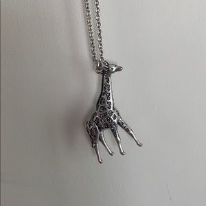 Fossil giraffe silver necklace